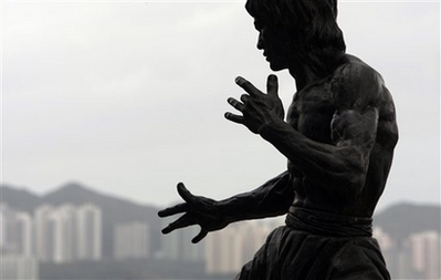 Statue of Bruce Lee at HK's harbor-front Avenue of Stars (AP Photo/Kin Cheung)